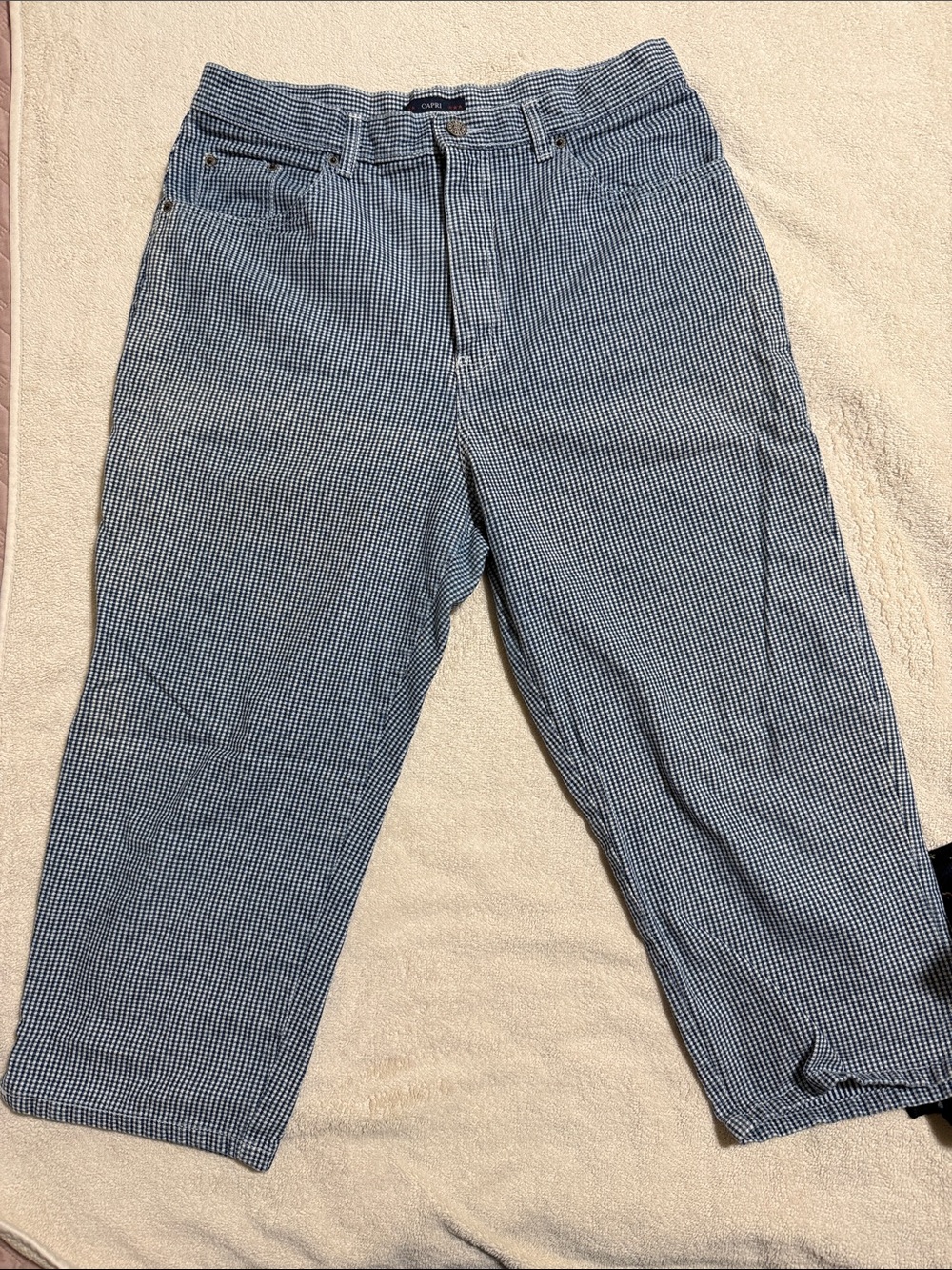 bill blass Blue Micro-Check Capris